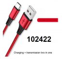 Kabel USB A - C data rychl nabjen 200cm 2m erven oplet