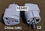 Redukce vidlice CZ na spotebi UK CHINA 230V 13A