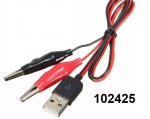 Redukce USB A - 2x krokodlek 5V erven ern