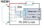 Balancer BMS 7S 24V 30A li-ion lnky s balancerem