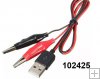 Redukce USB A - 2x krokodlek 5V erven ern