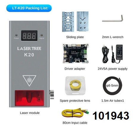 Laser 20W optick vkon modul 24V s air asistenc - Kliknutm na obrzek zavete