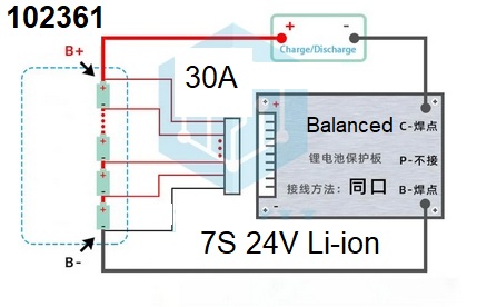 Balancer BMS 7S 24V 30A li-ion lnky s balancerem - Kliknutm na obrzek zavete