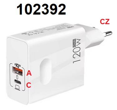 Nabjeka 230V -> USB A + C rychlonabjen 120W - Kliknutm na obrzek zavete