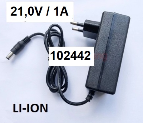 Nabjeka pro Li-ion AKUPACK 21V / 1A ze st 230V 5.5/2.1mm - Kliknutm na obrzek zavete