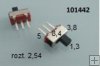 Přepínač dvoupolohový 3-pólový rozteč 2,54mm posuvný Přepínač dvoupolohový 3-pólový rozteč 2,54mm posuvný